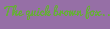 Image with Font Color 65AF35 and Background Color 966FA6